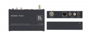 Передатчик Kramer композитного видеосигнала и стереофонического аудио по витой паре (UTP), длина линии передачи до 400м, 85 МГц 711N