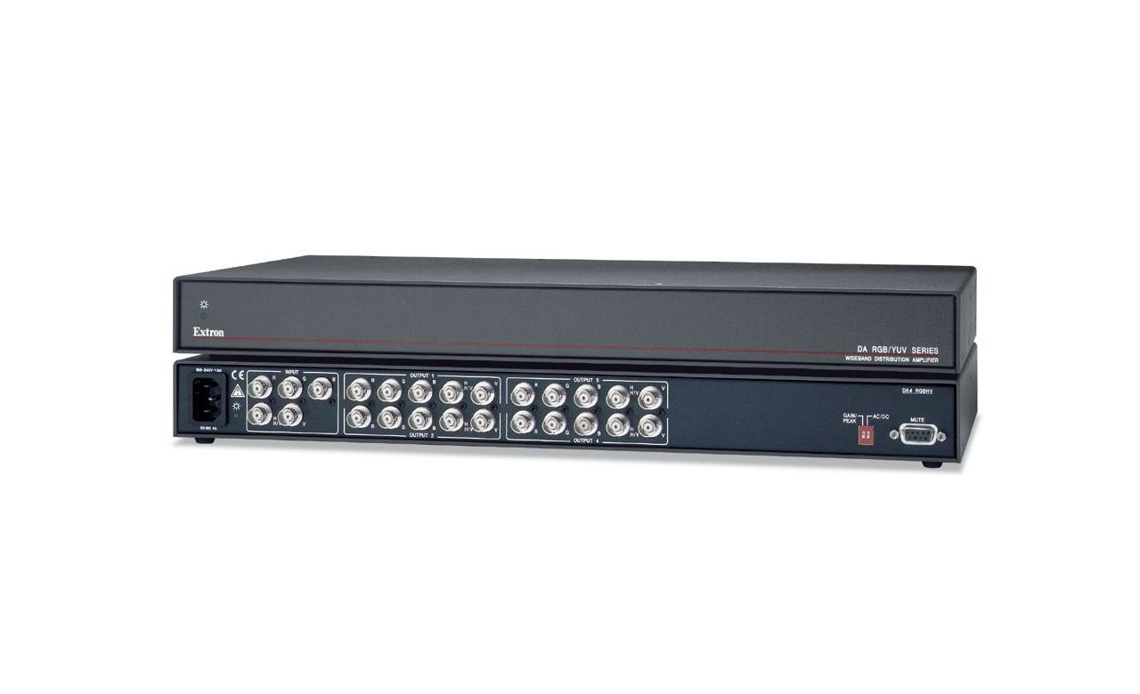 Усилитель-распределитель Extron 1:4 DA4 RGBHV 60-489-01 сигналов RGBHV, RGBS, RGsB, RsGsBs, компонентного и композитного видео, S-video, 350 МГц, разъемы BNC(F).