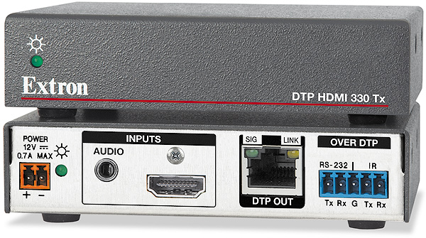 Передатчик Extron 60-1331-12 DTP HDMI 4K 330 Tx сигнала HDMI по витой паре на большие растояния, поддержка передачи данных EDID и HDCP, сквозные двунаправл RS-232 и ИК