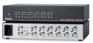 Усилитель-распределитель Extron 1:12/ 2x1:6 DA 12V/6V Dual EQ 60-694-01 композитного видео и аудио сигнала с управлением усилением и компенсацией, проходной выход, 150 МГц, разъемы BNC(F).