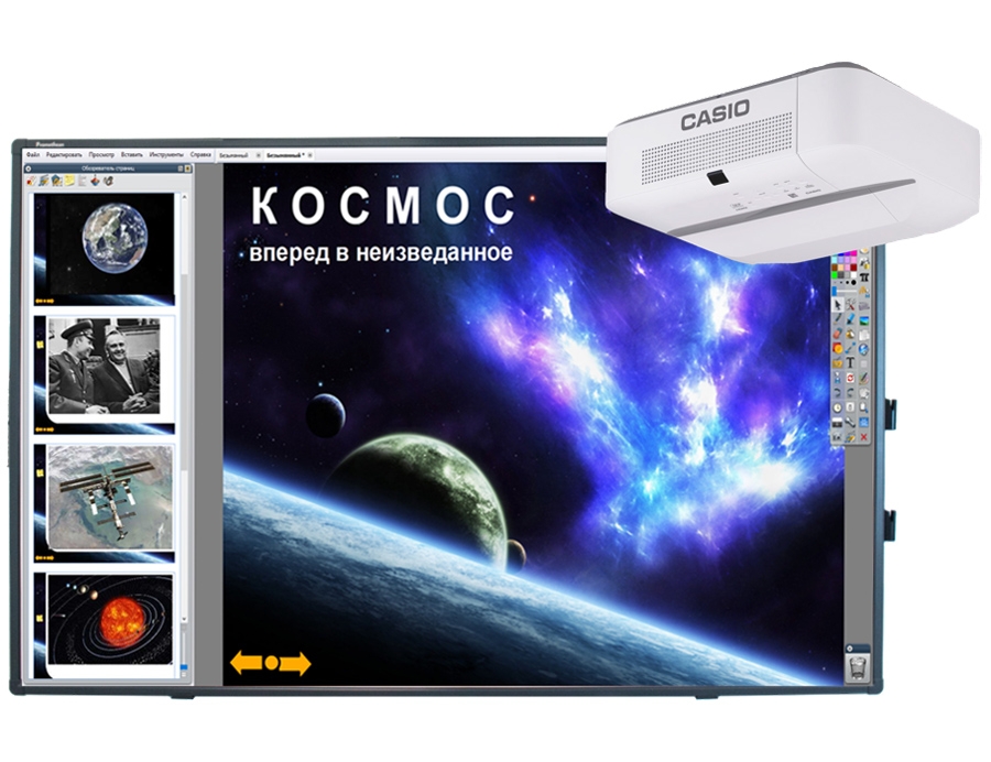 Интерактивный комплекс Promethean ActivBoard Touch DryErase 10 касаний и УКФ проектор Casio XJ-UT351WN 600040