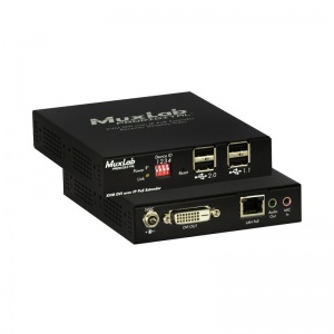 Приёмник-декодер MuxLab DVI, USB2.0 и KVM over IP, сжатие JPEG2000, с PoE MuxLab 500771-RX