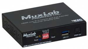 Приёмник-декодер MuxLab HDMI и Audio over IP, сжатие H.264/H.265, с PoE MuxLab 500762-RX