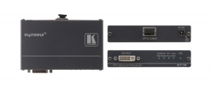 Приёмник Kramer сигнала DVI с поддержкой HDCP по волоконно-оптическому кабелю, до 1700м. Совместим с HDTV, передача по кабелю - многомодное оптоволокно OM3 с разъемами SC. 671R
