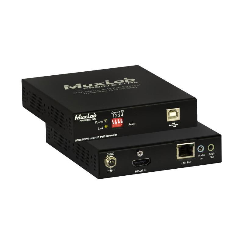 Передатчик-энкодер MuxLab KVM и HDMI over IP, сжатие JPEG2000, с PoE MuxLab 500770-TX