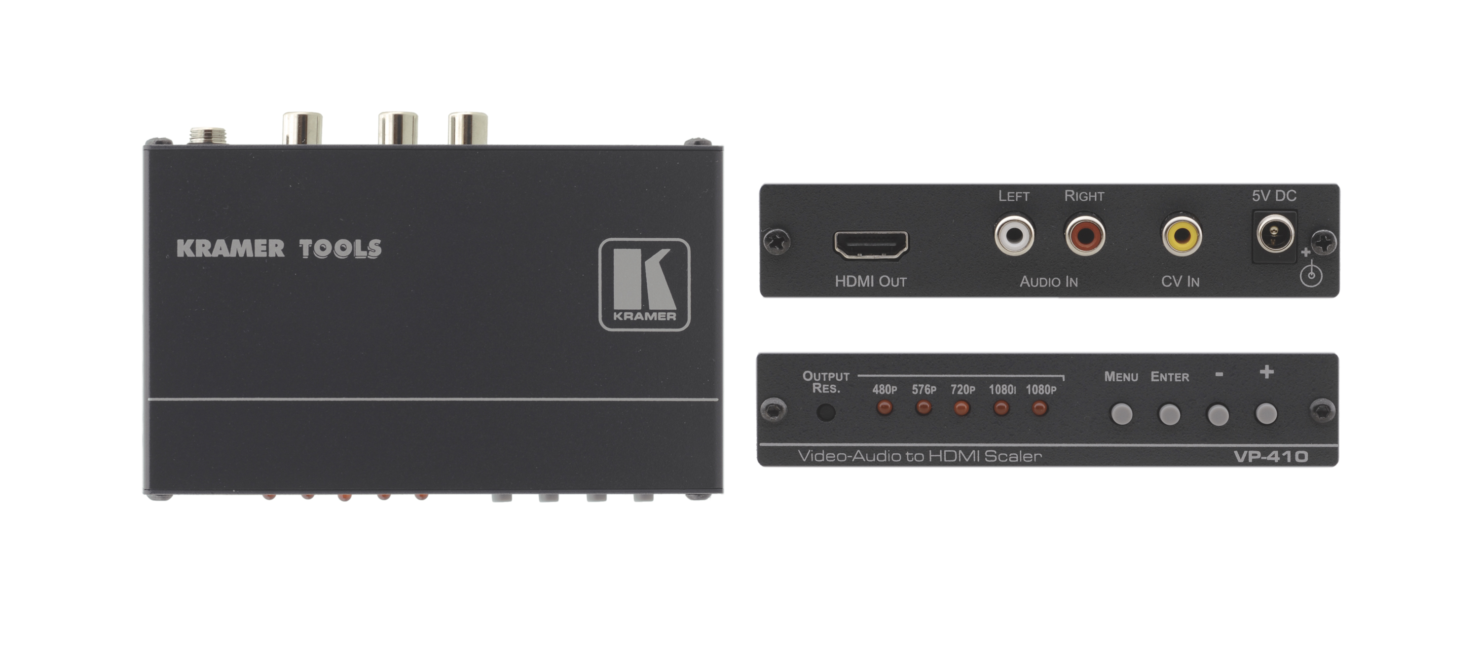 Масштабатор Kramer Масштабатор Kramer Electronics [VP-410] ProScale видеосигналов CV и аудио в формат HDMI (480p, 576p, 720p, 1080i, 1080p), HDTV совместимый