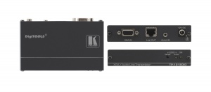 Передатчик Kramer сигналов VGA и звуковых стерео (аналог и S/PDIF) сигналов в витую пару (TP) с эмулятором источника данных EDID, совместим с HDTV, длина линии передачи - 100м, Power Connect. TP-121EDID