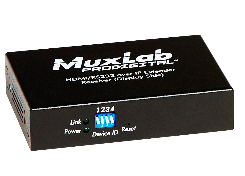 Приёмник-декодер MuxLab HDMI / RS232 over IP, сжатие MJPEG, с PoE MuxLab 500753-RX