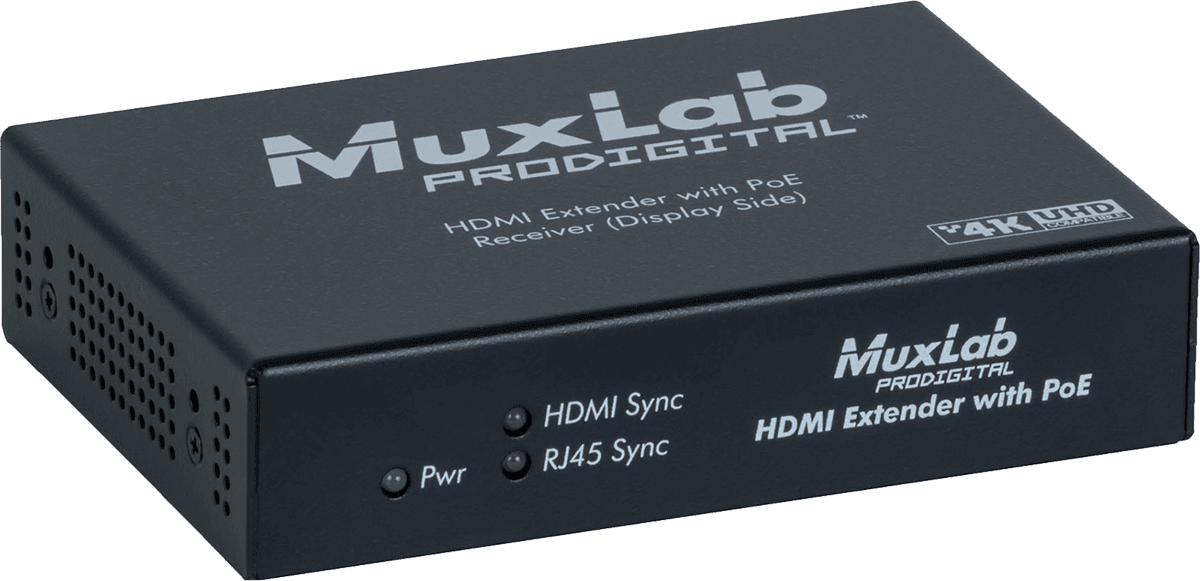 Приёмник MuxLab HDBT / HDMI, управление IR, UHD-4K до 70м с PoE MuxLab 500451-PoE-RX
