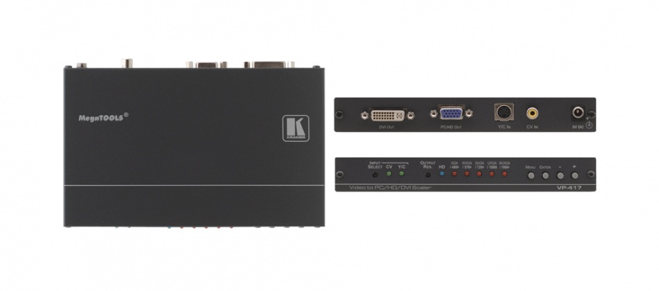 Масштабатор Kramer Масштабатор Kramer Electronics [VP-417] CV и s-Video сигналов в сигналы VGA, DVI и HDTV