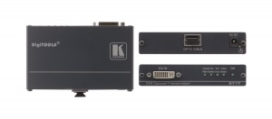 Передатчик Kramer 671T сигнала DVI с поддержкой HDCP по волоконно-оптическому кабелю, до 1700м. Совместим с HDTV, передача по кабелю - многомодное оптоволокно OM3 с разъемами SC