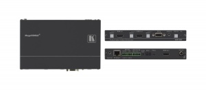 Передатчик Kramer DIP-30 HDMI VGA и стерео аудио по HDMI с кнопкой управления коммутатором Step-In; локальный аудиовыход, Ethernet, RS-232, память EDID