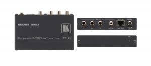 Линейный передатчик Kramer компонентного видео и аудиосигнала S/PDIF в витую пару (CAT5), длина линии передачи до 100м, HDTV совместимый. TP-41